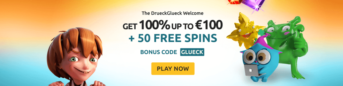 Brug vores DrueckGlueck bonuskode og modtag 50 gratis spins